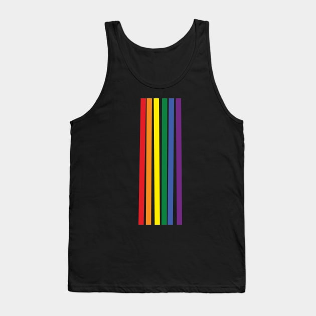 Pride Rainbow Vertical Stripes Tank Top by ellenhenryart